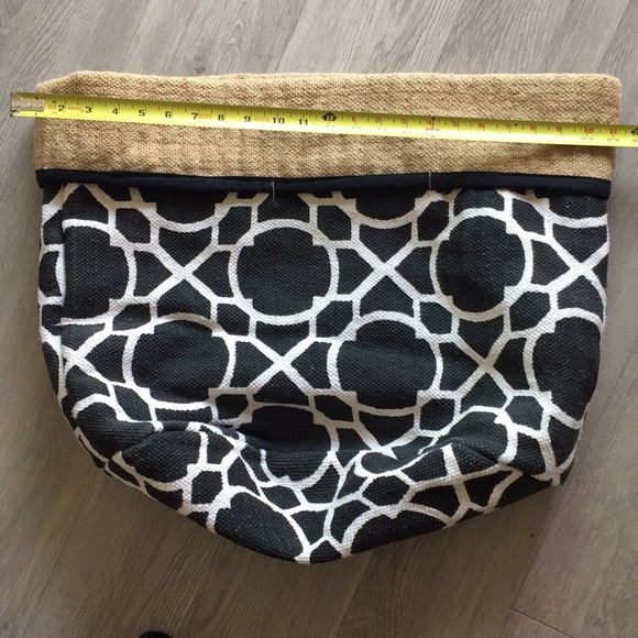 Large (2) collapsible storage bins 16.5 h x 16 deep Jute + Cotton-- a pair - Picture 3 of 11